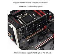 Jrudjsnhhty Double-Sided 4-Disk NVME Card PCIeX16 to M.2 M-Key NVMEx4SSD 2U Server Array Expansion Adapter Split Card