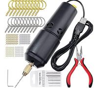 Jrudjsnhhty Electric Resin Drill,for Resin Casting Molds,Electrical Pin Vise Kit with 10Pc Drill Bits for Resin Art Jewelry Keychain