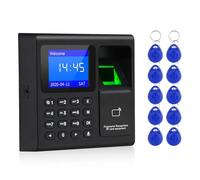 Jrudjsnhhty Fingerprint Attendance Machine+10 Cards Access Control Electric Time Clock Recorder RFID Keypad USB Data Manage Time Clock Recorder