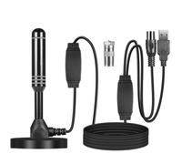 Jrudjsnhhty HD Digital TV Antenna 37dB High Gain Amplified HD TV Antenna Multi-Use Indoor Outdoor Digital HD Freeview Aerial Cable,A