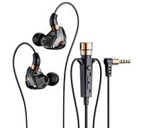 Jrudjsnhhty HiFi Wired Headphones with Microphone Noise-Cancelling Dynamic Earphones in Ear Earbuds Headset for Sports(Black)