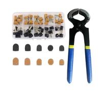 Jrudjsnhhty High Heel Replacement Tips, Shoe Heel Repair,40 Pairs of Heel Caps in 2 Colors with Removal Pliers, Round and U Shape