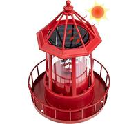 Jrudjsnhhty LED Solar Powered Lighthouse, 360 Degree Rotating Lamp Courtyard Decoration Waterproof Garden Towers Statue Lights A