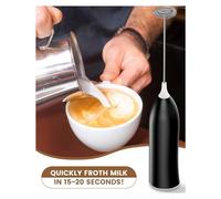 Jrudjsnhhty Milk Frother Rechargeable, Rechargeable Milk Frother Handheld Powerful Coffee Frother for Coffee Latte, Cappuccino Easy to Use Black