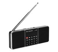 Jrudjsnhhty Mini Portable Rechargeable Stereo L-288 FM Radio Speaker LCD Screen Support TF Card USB Disk MP3 Music Player Loudspeaker（Black）