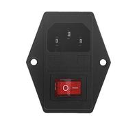 Jrudjsnhhty New 3 Pin Iec320 C14 Ac Inlet Male Plug Power Socket with Fuse Switch 10A 250V