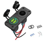 Jrudjsnhhty QC 3.0 Dual USB Car Charger C-Igarette Lighter Socket 12V Fast Charger with Contact Switch for Boat Motorcycle Truck