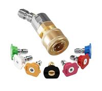 Jrudjsnhhty Quick Pivoting Coupler Attachment+7 Pressure Washer Nozzle Tips, with 360° Rotation Angle As Shown Stainless Steel+Plastic