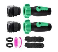 Jrudjsnhhty Rain Spigot Kit 2 Pack 180 Degree 3/4inch GHT Plastic Water Hose Shut Off Valve with Bulkhead Fitting Rain