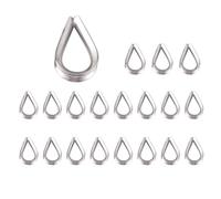 Jrudjsnhhty Stainless Steel 2mm Wire Rope Cable Thimbles Silver Tone 20 Pcs