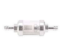 Jrudjsnhhty Universal Chrome Glass Petrol crude oil engine Inline Filter 5/16 "8mm Silver for Motorcycles