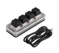 Jrudjsnhhty USB Programming Macro Custom Keyboard RGB 4 Keys Knob Gaming Mechanical Hot Swap Keyboard for Photoshop Drawing