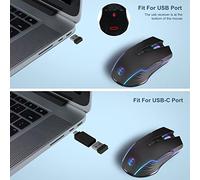Jrudjsnhhty Wireless Gaming Mouse Mover Mouse Jiggler with On/Off Button Keep Computer Awake Quiet Click Rechargeable Optical Mouse