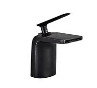 JRUIA Antique Nostalgia Waterfall Faucet Retro Matte Black Brushed Basin Faucets Single Handle Bathroom Sink Mixer Tap Brass
