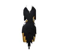 JRUIA Fringe Professional Latin Dance Dress Cha Cha Tango Dancing Clothes Women's Ballroom Competition Dresses Salsa Costume,A,L