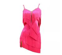 JRUIA Latin Dance Performance Dresses Layered Tassels Salsa Cha Cha Competition Costumes Women's Clothes for Rumba Tango,A,L