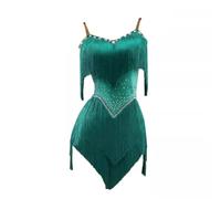 JRUIA Latin Performance Costumes for Women Cha Cha Tango Dancewear with Layered Tassels Salsa Practice Dacning Dresses,E,S