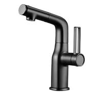 JRUIA Modern White Bathroom Faucet, Single Lever Brass Sink Mixer Tap, with Pull Out Spray, Three Water Output Methods,D