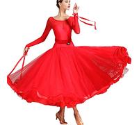 JRUIA National Standard Ballroom Dance Competition Dresses for Women Tango Waltz Performance Costume Flamenco Foxtrot Wear,A,XL