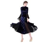 JRUIA National Standard Ballroom Dance Dresses Tango Waltz Performance Costume Women's Flamenco Competition Clothes,A,XXL
