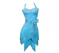 JRUIA Tassel Latin Dance Dresses Backless Cha Cha Performance Dancewear Women's Salsa Tango Outfit Clothes for Rumba,C,L