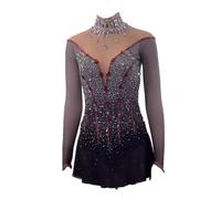 JRUIA Women's Artistic Skating Dancewear Girls Professional Figure Ice Skating Dresses Gymnastics Competition Skirt,A,S
