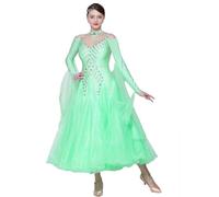 JRUIA Women's Ballroom Dance Dresses for Professional Competition Waltz Performance Outfit Flamenco Tango Dancewear,B,S