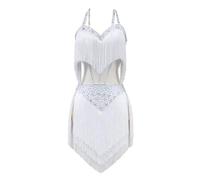 JRUIA Women's Latin Dance Competition Dresses Hollow Tango Cha Cha Performance Costumes Dancing Clothes for Rumba Salsa,U,XL