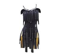JRUIA Women's Professional Latin Dance Dress Waltz Tango Fringe Skirt Cha Cha Dancing Outfit Ballroom Competition Costume,B,L