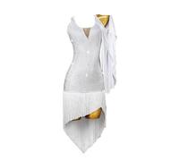 JRUIA Women's Professional Latin Dance Dress Waltz Tango Rhinestone Skirt Cha Cha Outfit Ballroom Competition Costume,C,L