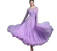 JRUIA Women's Tango Costume for Performance National Standard Ballroom Dance Competition Dresses Waltz Foxtrot Dancing Clothes,A,XXL