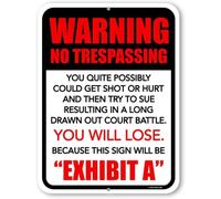 JRXFXEKW Funny No Trespassing Metal Sign Warning Violators Will Be Prosecuted After They Are Vintage Tin For Garage Shed Gate 8 X 12 inch