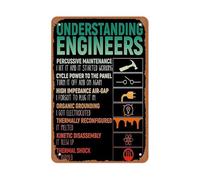 JRXFXEKW Industrial Workshop Decor Understanding Engineers Funny Sign Metal Tin Art for Office Wall 8 X 12 in