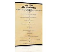 JRXFXEKW Los 10 Mandamientos Wall Art in Spanish: Biblical 10 Commandments Poster for Christian Home Decor(Unframed,16x24inch(40x60cm))