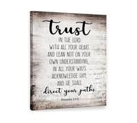 JRXFXEKW Proverbs 3:5-6 Trust In The Lord Bible Verse Christian Wall-Art Scripture Print Inspirational Decor for Home Church(Unframed,12x18inch(30x45cm))