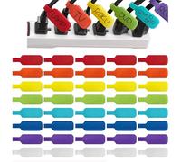 JRYXDS 40 Pieces Self-Adhesive Cable Labels, Nylon Labels, Wire Labels Self Adhesive Cable Markers Reusable Waterproof Cable Labels for Identifying and Organizing Various Cables in UF