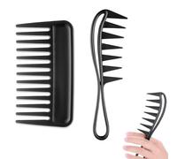 JRYXDS Pack of 2 Wide Tooth Combs, Curling Comb, Highlight Comb, Portable Styling Comb, Afro Comb, Antistatic Comb for Home Salon, Hairdressing Comb, for Various Types of Hair Hair Comb