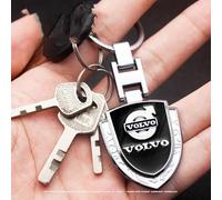 JRZCXGZX Car Logo Keychain 3D Metal Shield Shaped Keyring for Volvo XC60 XC90 V40 V60 S60 V50 V90 S80 V70 XC70 C30 C70 C40 XC40 S90 Men Gifts,Silver Style-A