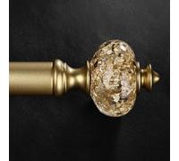 JRZOO Gold Curtain Rod for Windows 48 to 84 Inches, Decorative 1'' Diameter Heavy Duty Adjustable Drapery Rods with Translucent Crystal Acrylic Finials, Modern Curtains Rods, Size:30''-88'' Gold