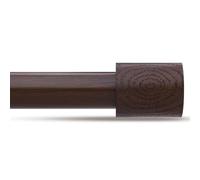 JRZOO Walnut Wood Curtain Rods,1'' Decorative Adjustable Rustic Farmhouse Drapery Rod, Heavy Duty Boho Curtain Pole for Windows 48 to 84 Inch with Imitation Wooden Grain Finials, Size 30"-88"