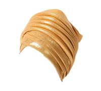 JRZXTWL Nigerian Turban African Headscarf Auto Gele Headties Party Headdress, Gold, 55-8