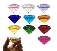 Jrzyhi 10 x Large Children's Diamond Toy Decoration Diamonds Gemstones Set Acrylic Gemstone Toy Colourful Treasure Jewels Pirate Treasure Hunt Toy Plastic Diamonds for Christmas Wedding 40 mm