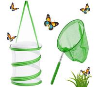 JRZYTX Bug Catcher Collapsible Butterfly Net Bug Butterfly Catcher Extendable, Mini Reproduction Nets for Insect Catching Outdoor Safari Nature Exploration (Green)