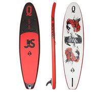 JS 11 Foot Dark Queen Inflatable Stand up Paddle Board - Complete Package. 11' Long 32" Wide 6" Thick - All Round SUP With Backpack, Leash, Paddle, Repair Kit and Fin