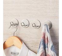 JS Adhesive Hooks Stainless Steel Wall Hooks Hangers Stick on Towel Holder Heavy Duty Wall Hangers Hooks for Hanging Coat, Hat,Towel Robe Hook Rack Wall Mount- Bathroom and Bedroom 4-Packs