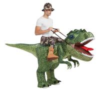 JS Ellie Adult Halloween inflatable costumes, children's dinosaur mounts, funny party clothes, waterproof and air-releasing fabrics, built-in small pockets Spotted 120-150cm