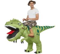 JS Ellie Adult Halloween inflatable costumes, children's dinosaur mounts, funny party clothes, waterproof and air-releasing fabrics, built-in small pockets Camouflage 120-150cm