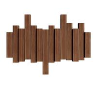 JS Ellie Wall-Mounted Coat Rack with Hooks, Made of Beech Wood, Modern Home Decor Hanger, Suitable for entryways, bedrooms, and Living Rooms Walnut 4-Hooks
