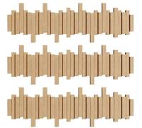 JS Ellie Wall-Mounted Coat Rack with Hooks, Made of Beech Wood, Modern Home Decor Hanger, Suitable for entryways, bedrooms, and Living Rooms Wood 10-Hooks (Pack of 3)