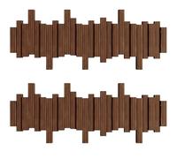 JS Ellie Wall-Mounted Coat Rack with Hooks, Made of Beech Wood, Modern Home Decor Hanger, Suitable for entryways, bedrooms, and Living Rooms Walnut 8-Hooks (Pack of 2)